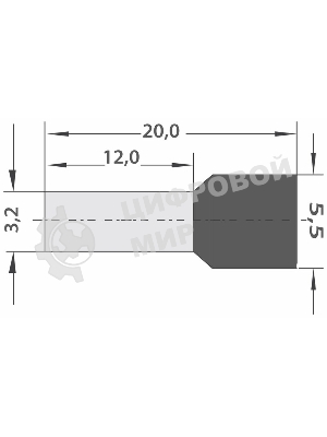 Наконечник штыревой втулочный изолированный Rexant F-18 мм 4 мм² (НШВи 4.0-18) серый