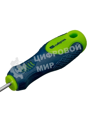 Отвертка Сибртех, SL3,0 х 100 мм, CrV, двухкомпонентная рукоятка