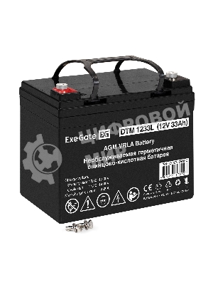 Аккумуляторная батарея ExeGate DTM 1233L (12V 33Ah, болт М6)