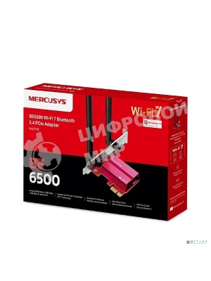 Трехдиапазонный беспроводной адаптер PCI-Express Wi-Fi с поддержкой Bluetooth Mercusys MA37BE