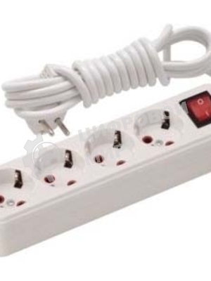 Удлинитель LEZARD 720-0403-402с/з 4 входа 3 м с выключателем серии LILA