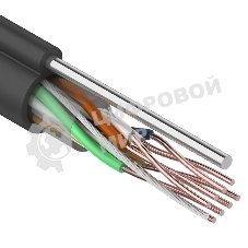 Кабель витая пара Rexant UTP 4PR 24AWG, cat.5e наружный (OUTDOOR) + ТРОС*1 (бухта 305 м)