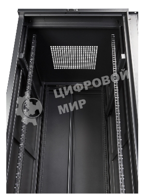 Шкаф коммутационный Lanmaster (TWT-CBB-42U-6X10-G1) напольный 42U 600x1000 мм пер. дв. стекл задн. дв. спл. стал. лист 2-хст. 2 бок. пан. 800 кг черный IP20