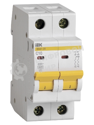 Выключатель автоматический модульный 2п C 10А 4.5кА ВА47-29 IEK MVA20-2-010-C
