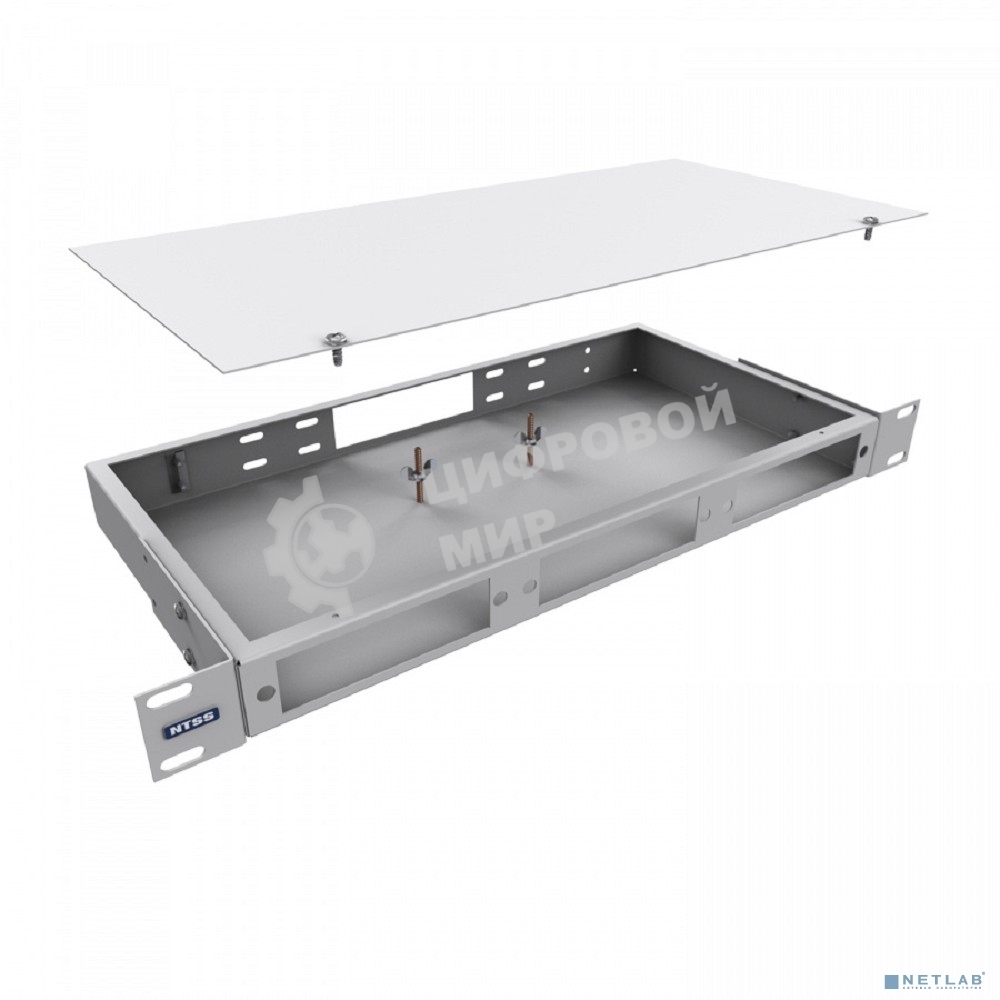 Кросс NTSS оптический 19'' укомплектованный 1U, 8 портов SC/UPC, 9/125 мкм (планки, сплайс-кассета, пигтейлы, КДЗС, адаптеры) серый RAL 7035 NTSS-RFOB-1U-8-SC/U-9-SP1.5G1AY