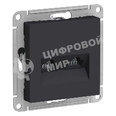 Механизм розетки компьютерной 2-м AtlasDesign RJ45 + RJ45 кат.5e карбон SchE ATN001085