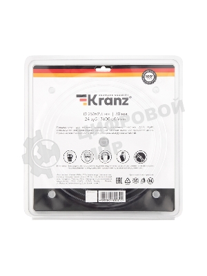 Диск пильный Kranz 250 мм х 24 зуб х 30 мм