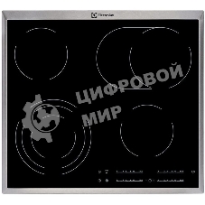 Встраиваемая варочная поверхность Electrolux электрическая, 60 см, серебристая рамка, черный