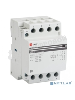 Контактор модульный EKF km-3-16-40 КМ 16А 4NO (3 мод.) PROxima