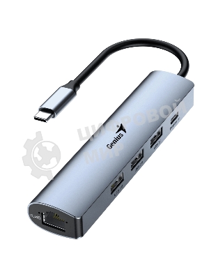 Концентратор USB HUB UH-545 USB3.0 с Ethernet RJ45, гигабитным Ethernet RJ45 x 1, портом питания USB-C (5 В 3 А) x 1, портами передачи данных USB-A 3.0 x 3