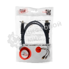 Кабель Cablexpert HDMI CC-HDMI4-1M, 19M/19M, v2.0, медь, позол.разъемы, экран, 1м, черный, пакет