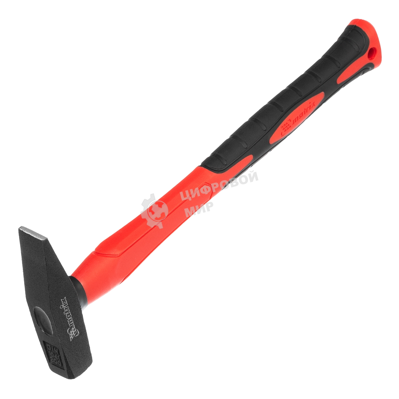 Молоток слесарный Matrix optimal 200 г, фибергласовая обрезиненная рукоятка, квадратный боек