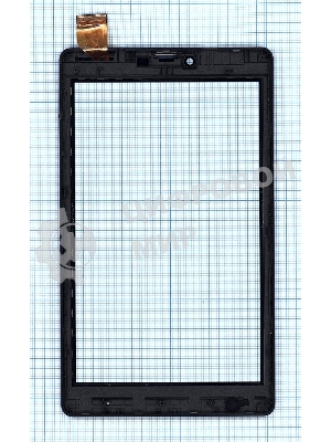 Сенсорное стекло (тачскрин) для Irbis TZ738, черное с рамкой