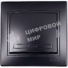Выключатель 1-кл. 1п СП Мира 10А IP20 со вставкой черный бархат LEZARD 701-4242-100