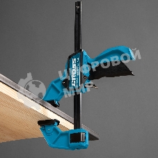 Струбцина реечная Gross быстрозажимная, пистолетного типа, пошаг. механизм, пластиковый корпус,150 мм