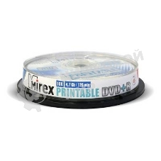 Диск DVD+R Mirex 4.7 Gb, 16x, Cake Box (10), Ink Printable (10/300)