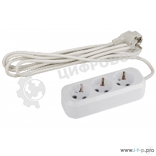 Удлинитель электрический ЭРА  UX-3e-1,5m с заземлением 3 розетки 1,5м ПВС 3x0,75мм2 10А