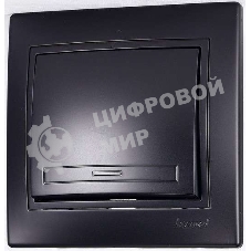 Выключатель 1-кл. 1п СП Мира 10А IP20 со вставкой черный бархат LEZARD 701-4242-100