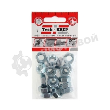 Гайка шестигранная Tech-Krep 103027 М10 цинк. DIN 934 (уп.18 шт) пакет