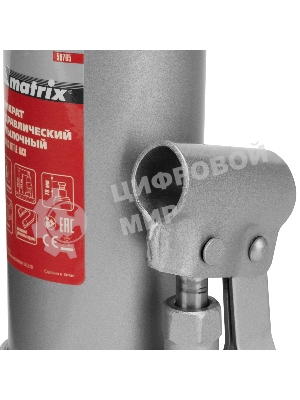 Домкрат гидравлический бутылочный Matrix, 6 т, h подъема 216–413 мм