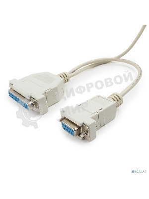 Кабель 0-модемный Cablexpert CC-140-6-N универсальный, 25F+9F/25F+9F, 1.8м, пакет