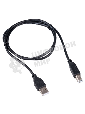 Кабель USB2.0 Cablexpert CCP-USB2-AMBM-1M, AM/BM, медь, двойной экран, Pro, 1м, черный, пакет