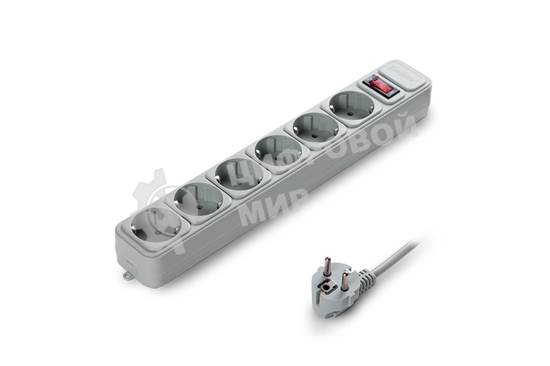 Сетевой фильтр ExeGate EX119392RUS SP-6-3G (6 розеток, 3 м, евровилка, серый)