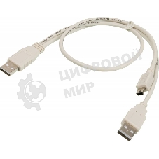 Kабель USB2.0 Ningbo mini (5pin)-A 0,5m +доп.питание A(0.3m)