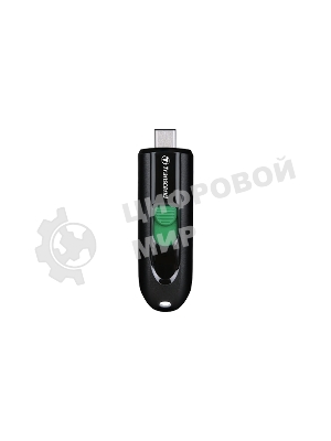 Флешка USB Transcend JetFlash 790C (TS128GJF790C), 128Gb, USB 3.2, R/W 90/60, черный/зеленый
