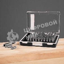 Набор бит Matrix с магнитным держателем, CrV, 61шт