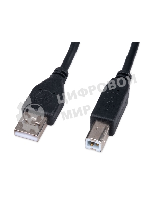 Кабель USB2.0 Cablexpert CCP-USB2-AMBM-1M, AM/BM, медь, двойной экран, Pro, 1м, черный, пакет