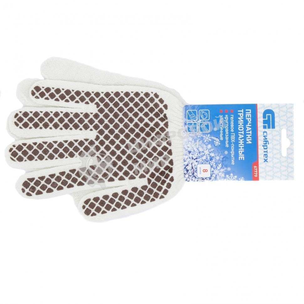 Перчатки трикотажные Сибртех рисунок ПВХ гель 