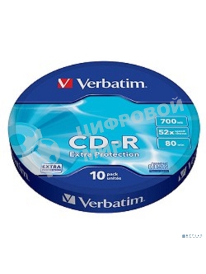 Диск CD-R Verbatim 700Mb 52x Cake Box (10шт) (43725)
