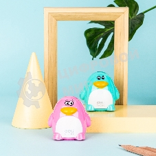 Точилка для карандашей ручная Deli Пингвин E0563, 2 отверстия, пластик, ассорти блистер