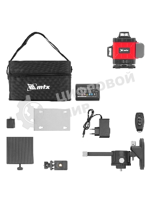 Лазерный уровень м-призм. MTX ML 360-4 Basic SET, 30 м, зеленый луч, акк. Li 3000 мА·ч, сумка