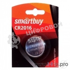 Батарейка Smartbuy CR2016/1B (12/720) (SBBL-2016-1B) (1 шт. в уп-ке)