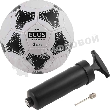 Ecos Мяч футбольный ECOS MOTION и насос FB139P (№5, 2-цвет., машин.сшивка, ПВХ)