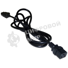 Шнур питания Lanmaster C19-C20, 3х1.5, 220В, 16А, черный, 1 м