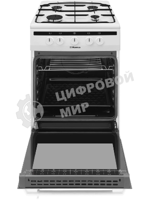 Плита газовая Hansa FCGW51001 белый, конфорок 4 шт, духовка 56 л, 50 см x 85 см x 60 см