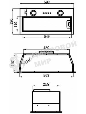 Вытяжка встраиваемая Maunfeld THAMES 601M белый, 60 см, 520 куб. м/ч, 45 дБ