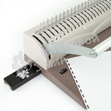 Переплетчик Heleos БП13пс коричневый (БП13ПСК) A4/перф.13л.сшив/макс.450л./пластик.пруж. (6-51мм)