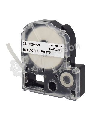 Картридж ленточный Cactus CS-LK2WBN черный, 6мм, 9м для Epson LW300/LW400/LW700/LW600P/LW1000P/K400/Z700/Z900