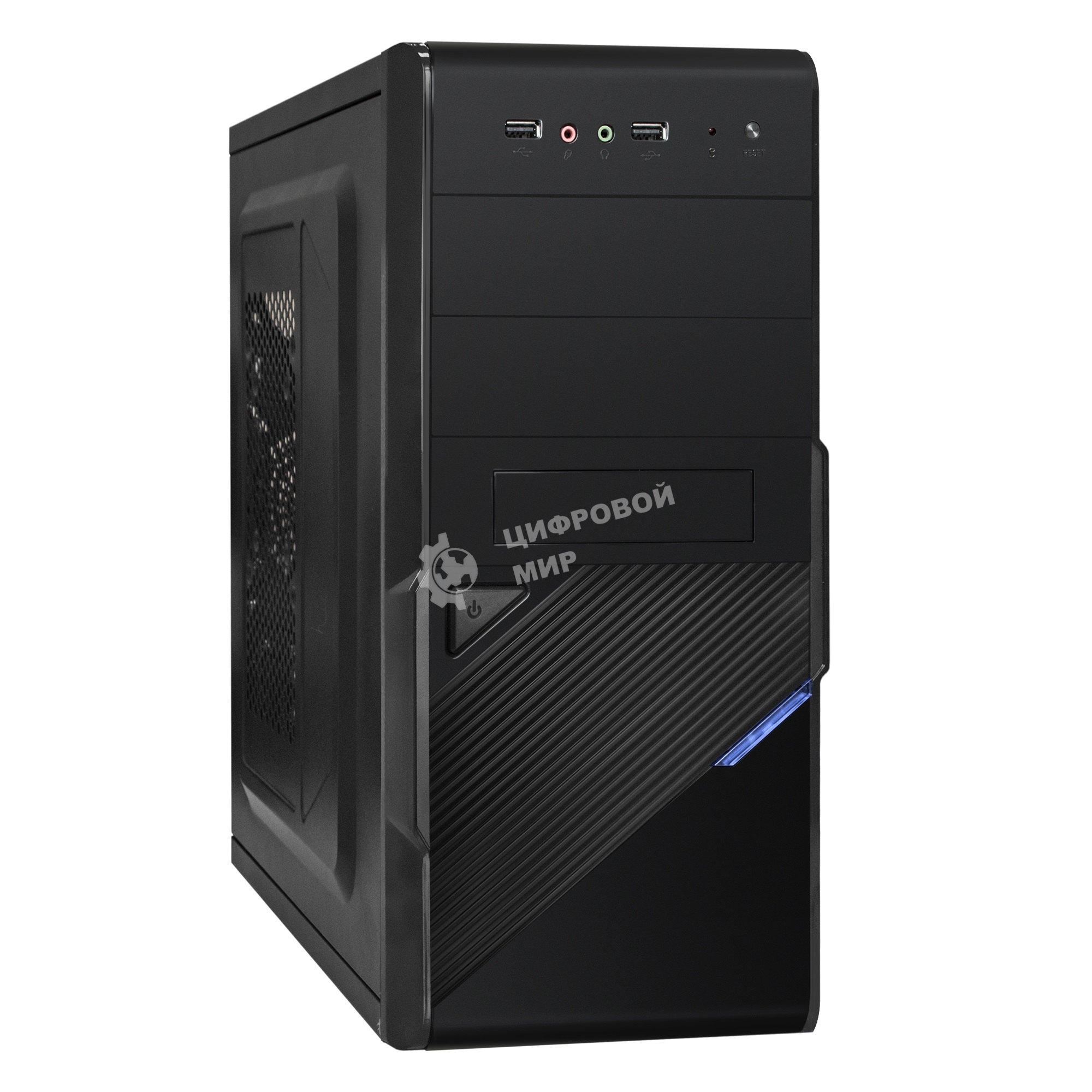 Компьютерный корпус ExeGate EX284022RUS Minitower BA-201 Black, mATX, (без БП), 2*USB, Audio