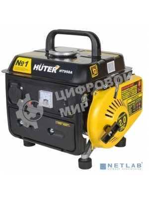 Электрогенератор бензиновый инверторный Huter HT950A, 0.95 кВт, 63 дБ, 16.8 кг