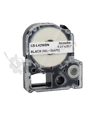 Картридж ленточный Cactus CS-LK2WBN черный, 6мм, 9м для Epson LW300/LW400/LW700/LW600P/LW1000P/K400/Z700/Z900