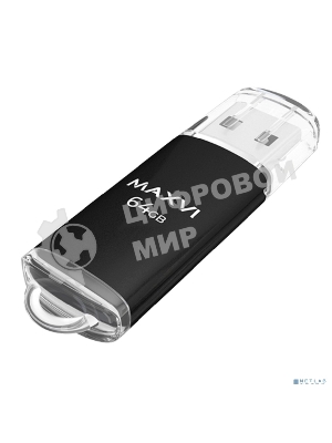 Флешка USB Maxvi MP black (FD64GBUSB20C10MP), 64Gb, USB 2.0, R/W 20/10, черный