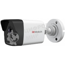 Камера HiWatch IP 2Мп уличная цилиндрическая, EXIR ИК 30м, 1/2.9 CMOS, 1920х1080@25к/с, объектив 2.8мм, угол 104, мех ИК-фильтр; 0.01Лк@F2.0, H.265/H.265+/H.264/H.264+/MJPEG ROI, коридорный режим, DWDR, 3D DNR, BLC, Smart ИК, обнаружение движения 2.0, IP67, -40...+60C, DC12В/PoE, 6.5Вт
