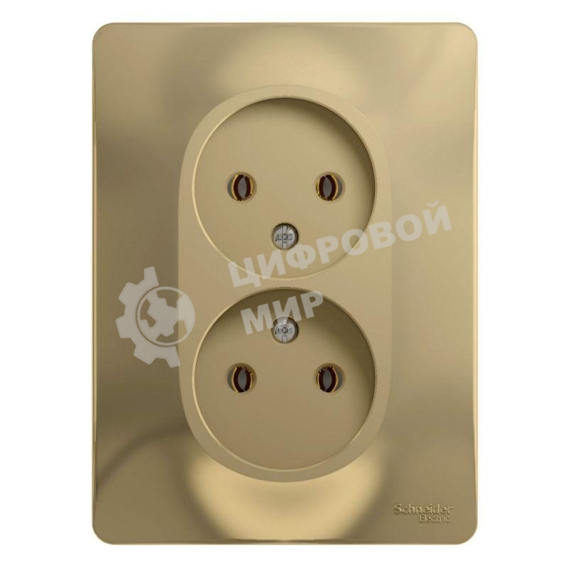 Розетка двойная без заземления,16А, в сборе, ТИТАН