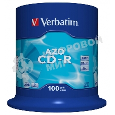 Диск CD-R Verbatim 700Mb 52x 100 шт., DataLife+ Cake Box Pastel Color (43430)