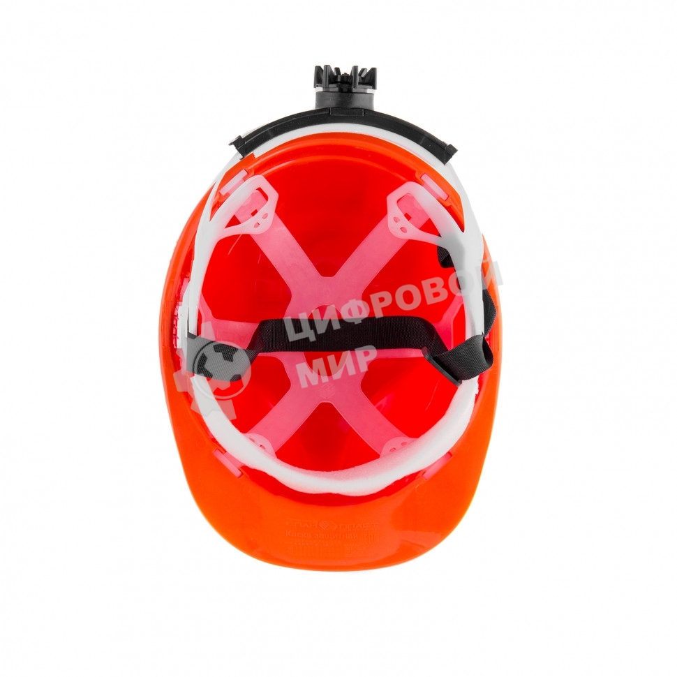 Каска защитная Сибртех с храповым механизмом, ЕВРОПЛАСТ, оранжевая